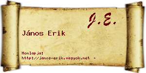 János Erik névjegykártya
